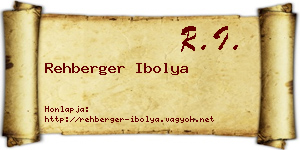 Rehberger Ibolya névjegykártya